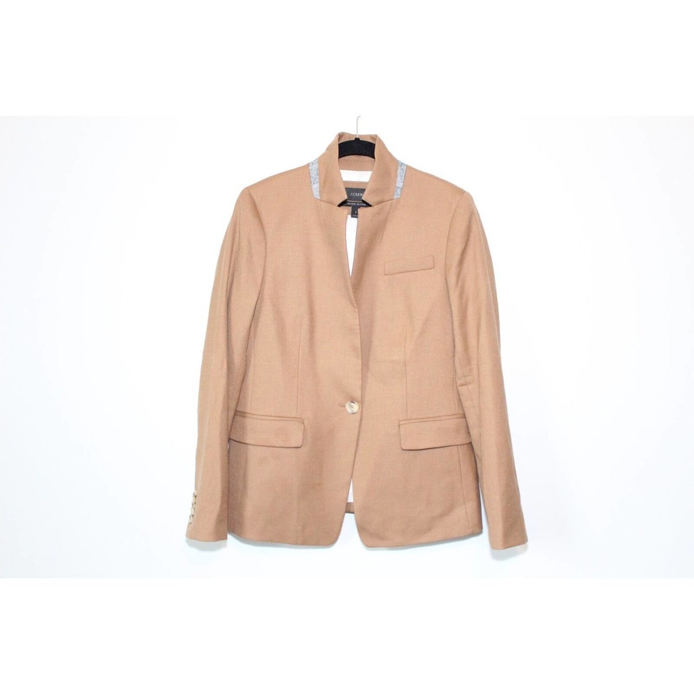 J. Crew Wool Blend Regent Blazer Suit Jacket Camel Brown Size 6 B0323 H13907 - Picture 2 of 12